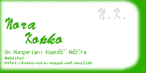 nora kopko business card
